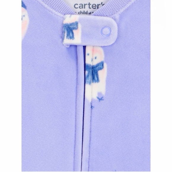 Carter's Lavender Penguin Print Footie - Picture 3 of 3